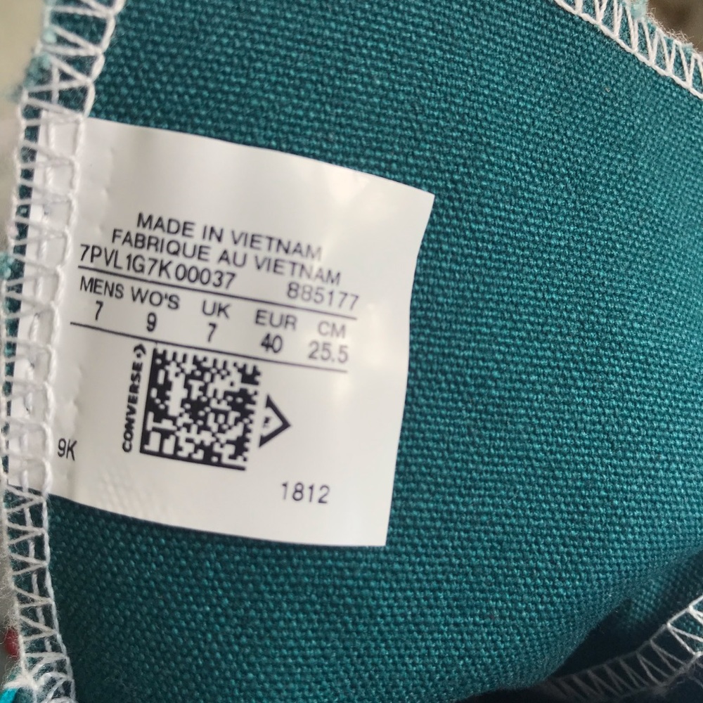 ConverseID Ctas HI Canvas Blue Green W AUTHENTIC - Picture 8 of 8